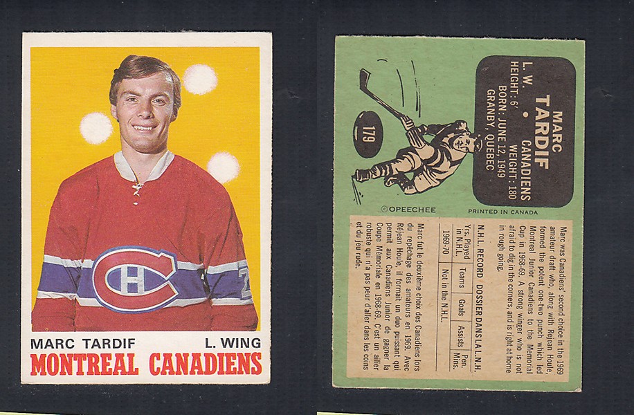1970-71 O-PEE-CHEE HOCKEY CARD #179 M. TARDIF photo 1970-71 O-PEE-CHEE HOCKEY CARD #179 M. TARDIF photo