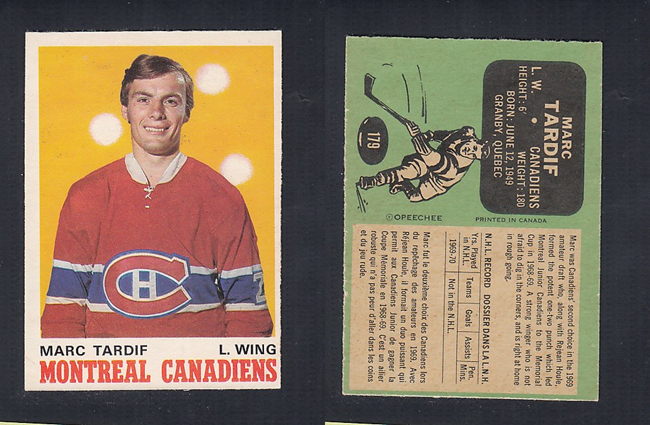 1970-71 O-PEE-CHEE HOCKEY CARD #179 M. TARDIF photo 1970-71 O-PEE-CHEE HOCKEY CARD #179 M. TARDIF photo