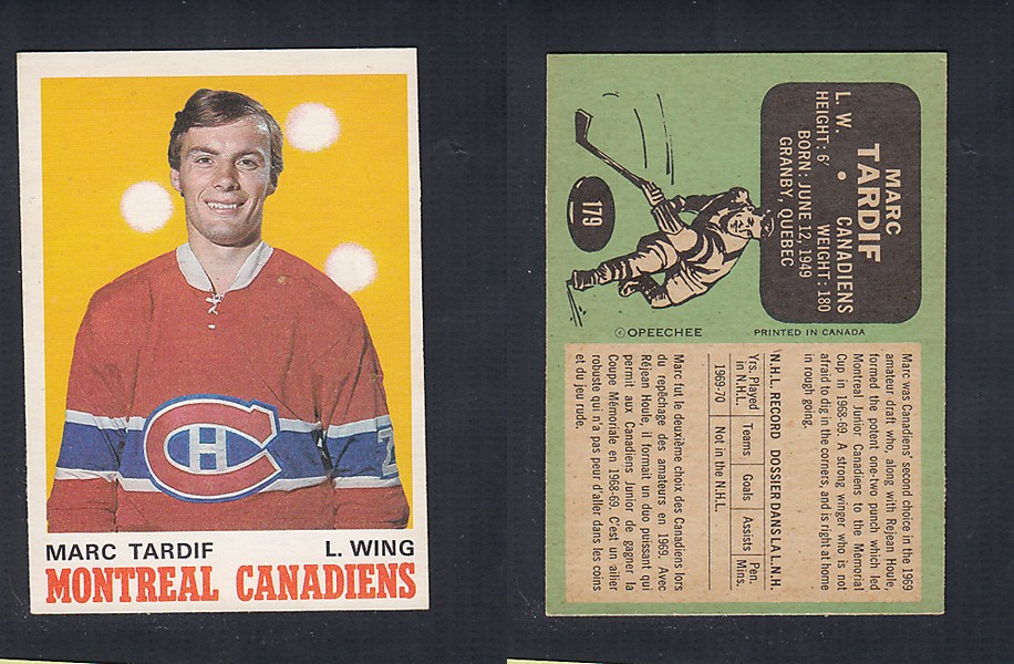 1970-71 O-PEE-CHEE HOCKEY CARD #179 M. TARDIF photo 1970-71 O-PEE-CHEE HOCKEY CARD #179 M. TARDIF photo