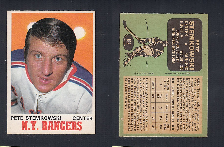1970-71 O-PEE-CHEE HOCKEY CARD #182 P. STEMKOWSKI photo 1970-71 O-PEE-CHEE HOCKEY CARD #182 P. STEMKOWSKI photo
