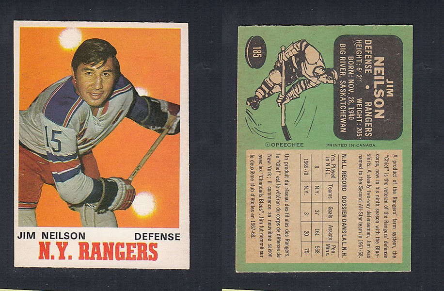 1970-71 O-PEE-CHEE HOCKEY CARD #185 J. NEILSON photo 1970-71 O-PEE-CHEE HOCKEY CARD #185 J. NEILSON photo
