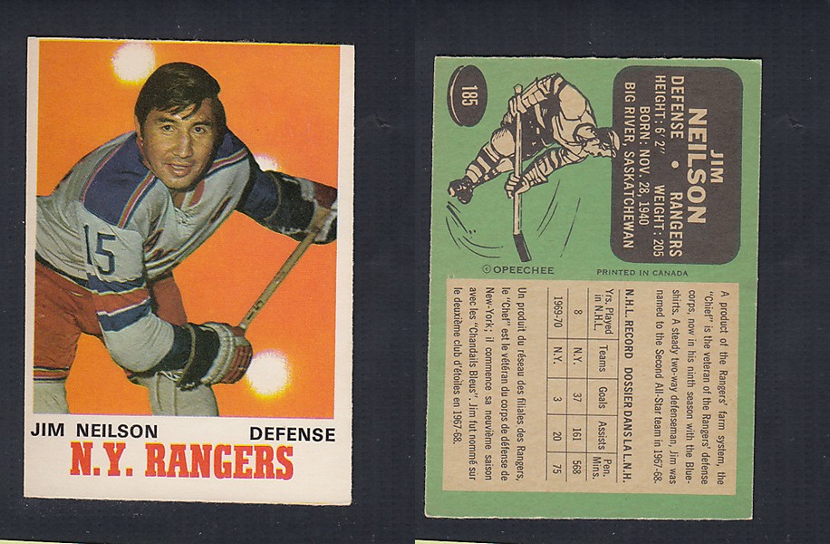 1970-71 O-PEE-CHEE HOCKEY CARD #185 J. NEILSON photo 1970-71 O-PEE-CHEE HOCKEY CARD #185 J. NEILSON photo