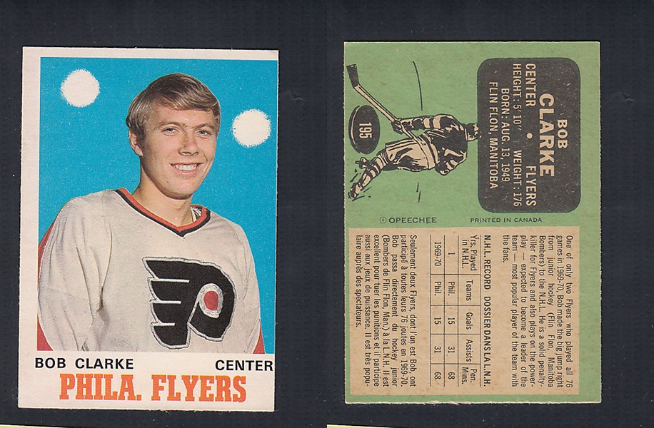 1970-71 O-PEE-CHEE HOCKEY CARD #195 B. CLARKE photo 1970-71 O-PEE-CHEE HOCKEY CARD #195 B. CLARKE photo