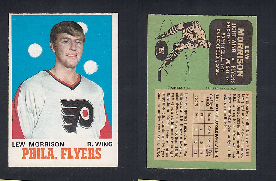1970-71 O-PEE-CHEE HOCKEY CARD #197 L. MORRISON photo 1970-71 O-PEE-CHEE HOCKEY CARD #197 L. MORRISON photo