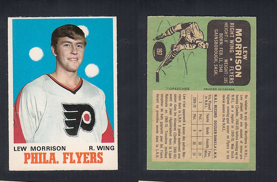 1970-71 O-PEE-CHEE HOCKEY CARD #197 L. MORRISON photo 1970-71 O-PEE-CHEE HOCKEY CARD #197 L. MORRISON photo