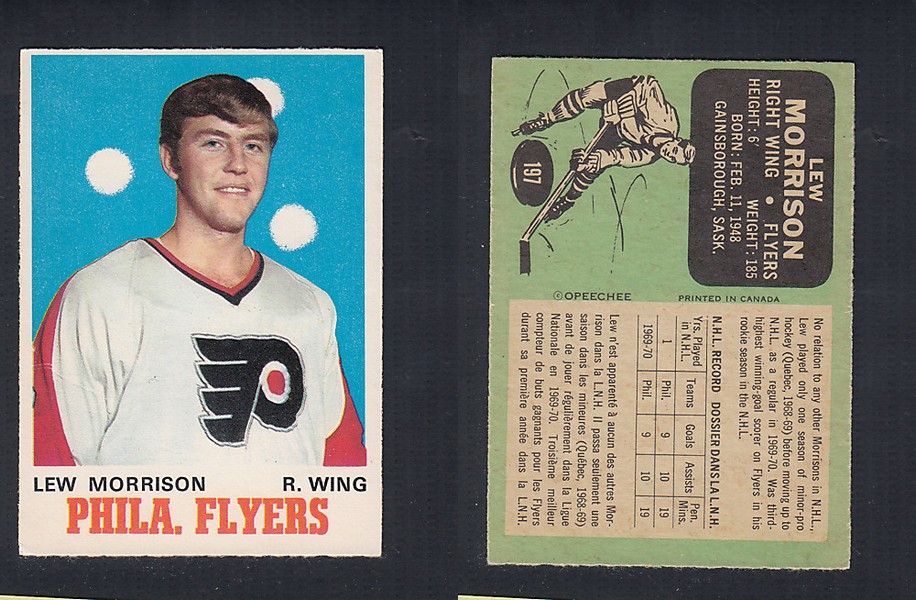 1970-71 O-PEE-CHEE HOCKEY CARD #197 L. MORRISON photo 1970-71 O-PEE-CHEE HOCKEY CARD #197 L. MORRISON photo