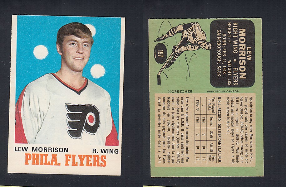 1970-71 O-PEE-CHEE HOCKEY CARD #197 L. MORRISON photo 1970-71 O-PEE-CHEE HOCKEY CARD #197 L. MORRISON photo