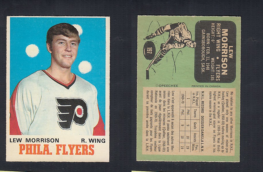 1970-71 O-PEE-CHEE HOCKEY CARD #197 L. MORRISON photo 1970-71 O-PEE-CHEE HOCKEY CARD #197 L. MORRISON photo