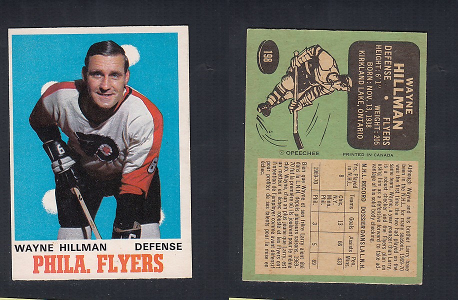 1970-71 O-PEE-CHEE HOCKEY CARD #198 W. HILLMAN photo 1970-71 O-PEE-CHEE HOCKEY CARD #198 W. HILLMAN photo