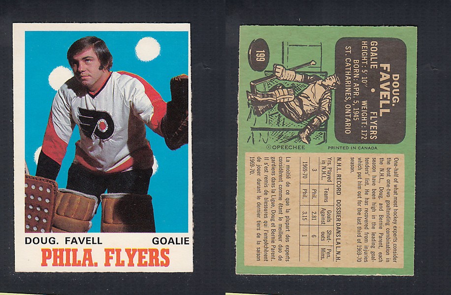 1970-71 O-PEE-CHEE HOCKEY CARD #199 D. FAVELL photo 1970-71 O-PEE-CHEE HOCKEY CARD #199 D. FAVELL photo