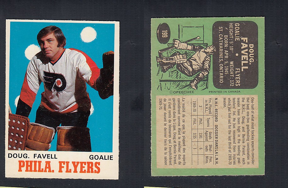 1970-71 O-PEE-CHEE HOCKEY CARD #199 D. FAVELL photo 1970-71 O-PEE-CHEE HOCKEY CARD #199 D. FAVELL photo
