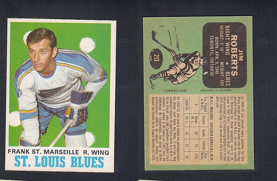 1970-71 O-PEE-CHEE HOCKEY CARD #214 F. ST. MARSILLE photo 1970-71 O-PEE-CHEE HOCKEY CARD #214 F. ST. MARSILLE photo
