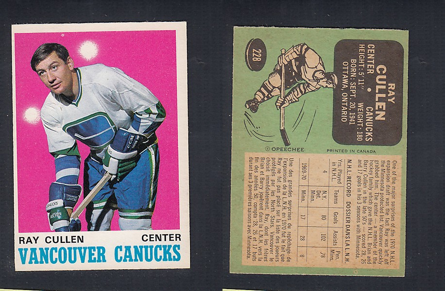 1970-71 O-PEE-CHEE HOCKEY CARD #228 R. CULLEN photo 1970-71 O-PEE-CHEE HOCKEY CARD #228 R. CULLEN photo