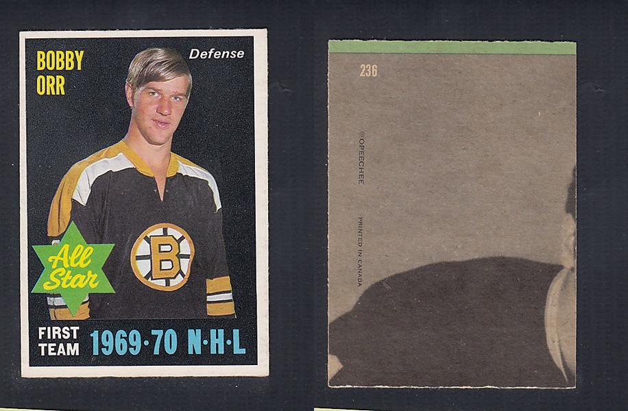 1970-71 O-PEE-CHEE HOCKEY CARD #236 ALL STAR: BOBBY ORR photo 1970-71 O-PEE-CHEE HOCKEY CARD #236 ALL STAR: BOBBY ORR photo