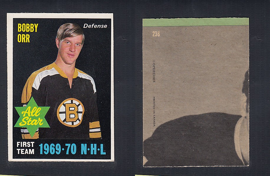 1970-71 O-PEE-CHEE HOCKEY CARD #236 ALL STAR: BOBBY ORR photo 1970-71 O-PEE-CHEE HOCKEY CARD #236 ALL STAR: BOBBY ORR photo