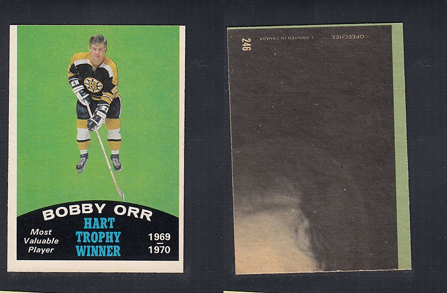 1970-71 O-PEE-CHEE HOCKEY CARD #246 HART TROPHY AWARD WINNER: BOBBY ORR photo 1970-71 O-PEE-CHEE HOCKEY CARD #246 HART TROPHY AWARD WINNER: BOBBY ORR photo