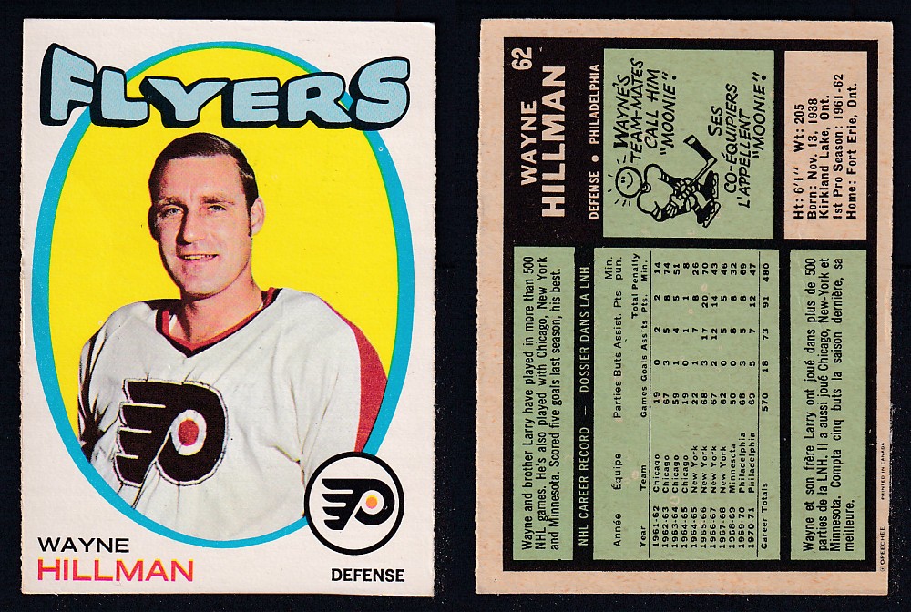 1971-72 O-PEE-CHEE HOCKEY CARD #62 W. HILLMAN photo 1971-72 O-PEE-CHEE HOCKEY CARD #62 W. HILLMAN photo