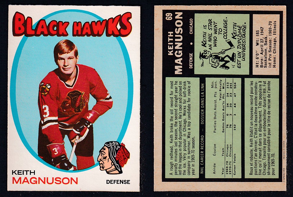 1971-72 O-PEE-CHEE HOCKEY CARD #69 K. MAGNUSON photo