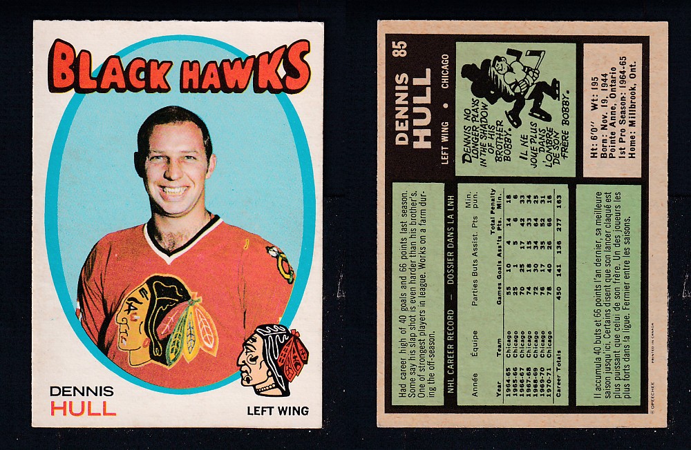 1971-72 O-PEE-CHEE HOCKEY CARD #85 D. HULL photo