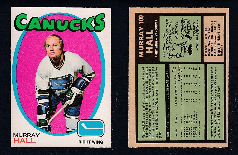 1971-72 O-PEE-CHEE HOCKEY CARD #109 M. HALL photo