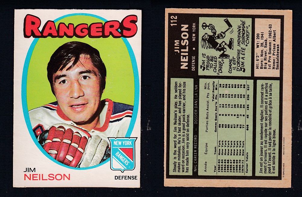1971-72 O-PEE-CHEE HOCKEY CARD #112 J. NEILSON photo 1971-72 O-PEE-CHEE HOCKEY CARD #112 J. NEILSON photo