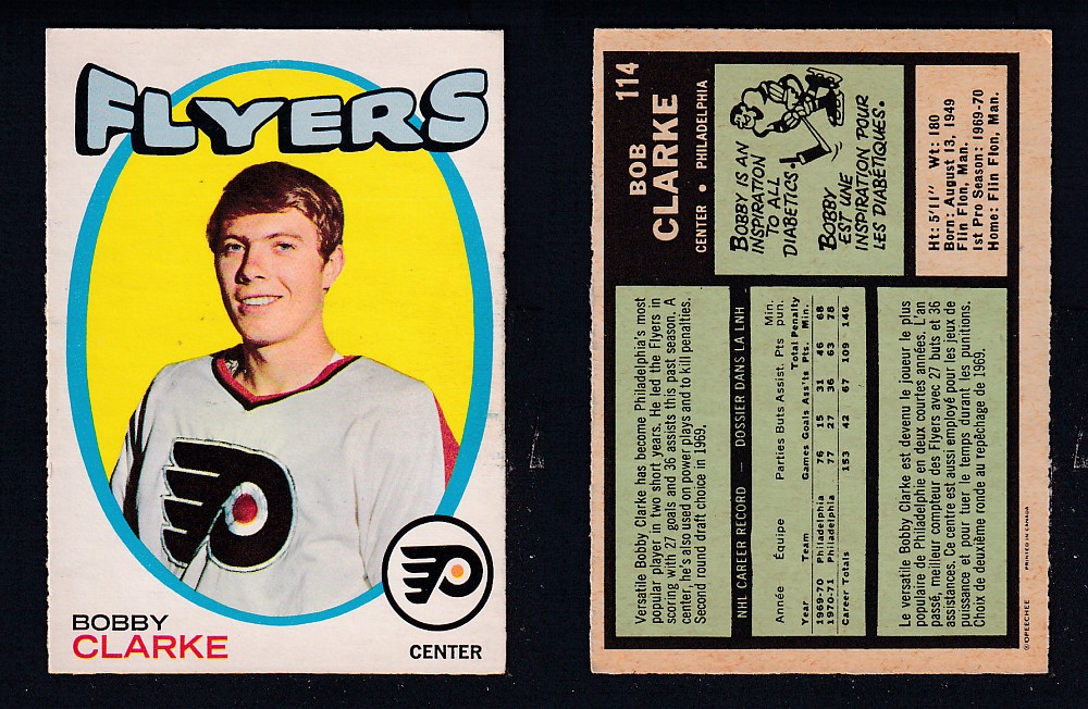1971-72 O-PEE-CHEE HOCKEY CARD #114 B.CLARKE photo 1971-72 O-PEE-CHEE HOCKEY CARD #114 B.CLARKE photo