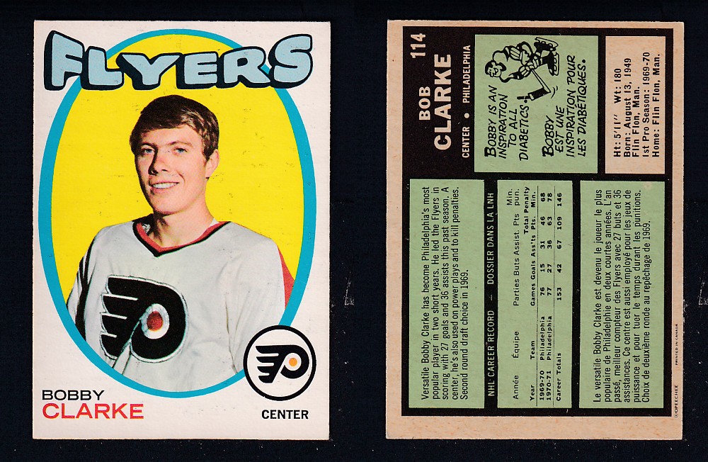 1971-72 O-PEE-CHEE HOCKEY CARD #114 B.CLARKE photo 1971-72 O-PEE-CHEE HOCKEY CARD #114 B.CLARKE photo