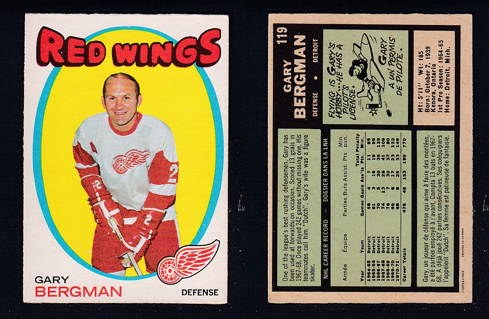 1971-72 O-PEE-CHEE HOCKEY CARD #119 G. BERGMAN photo 1971-72 O-PEE-CHEE HOCKEY CARD #119 G. BERGMAN photo