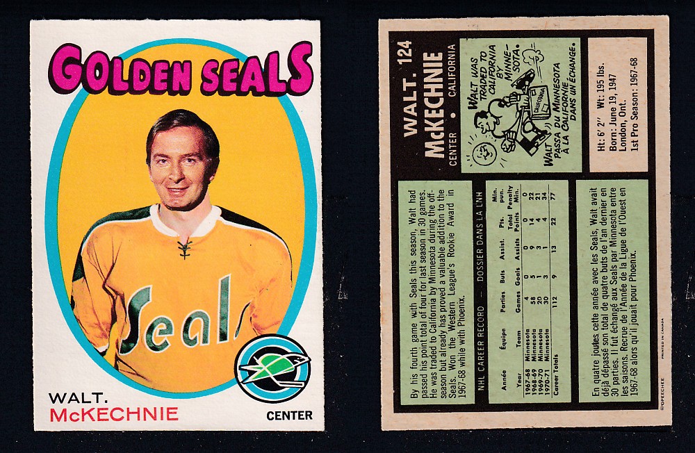 1971-72 O-PEE-CHEE HOCKEY CARD #124 WALT. McKECHNIE photo 1971-72 O-PEE-CHEE HOCKEY CARD #124 WALT. McKECHNIE photo