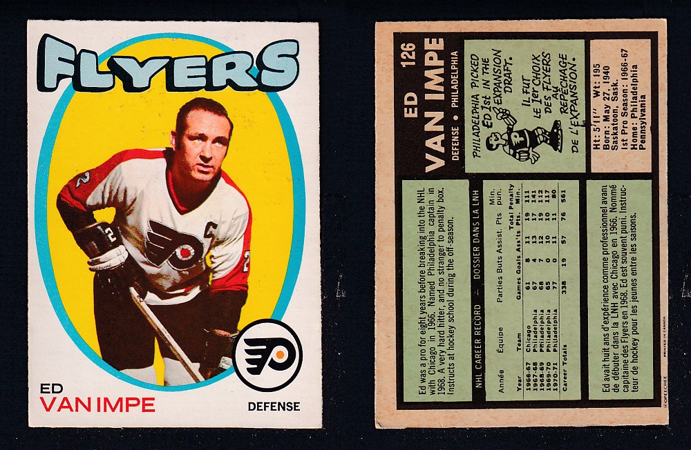 1971-72 O-PEE-CHEE HOCKEY CARD #126 E. VAN IMPE photo 1971-72 O-PEE-CHEE HOCKEY CARD #126 E. VAN IMPE photo