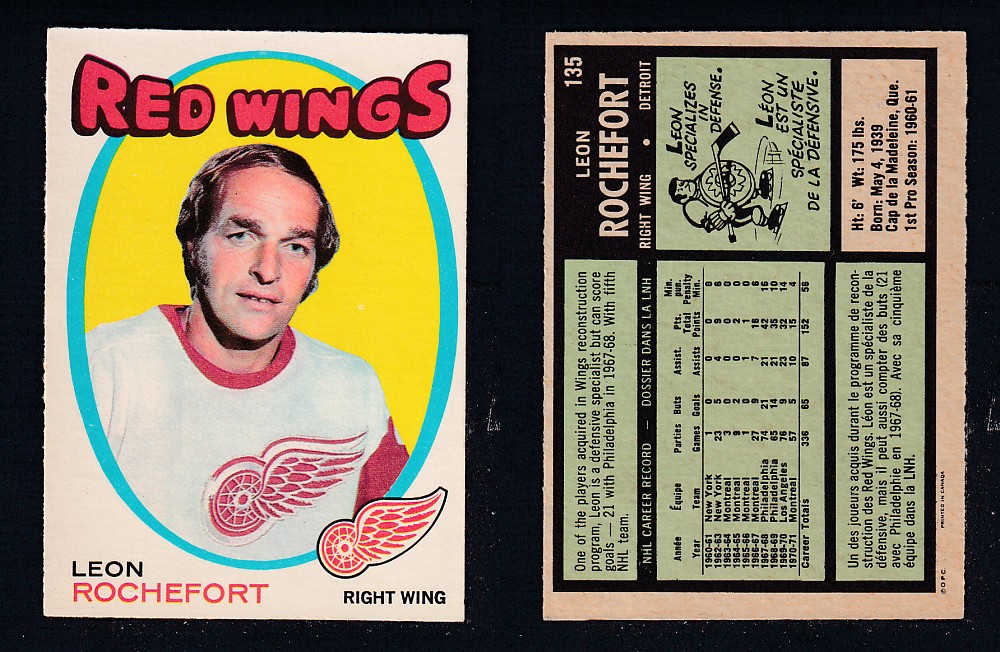 1971-72 O-PEE-CHEE HOCKEY CARD #135 L. ROCHEFORT photo 1971-72 O-PEE-CHEE HOCKEY CARD #135 L. ROCHEFORT photo