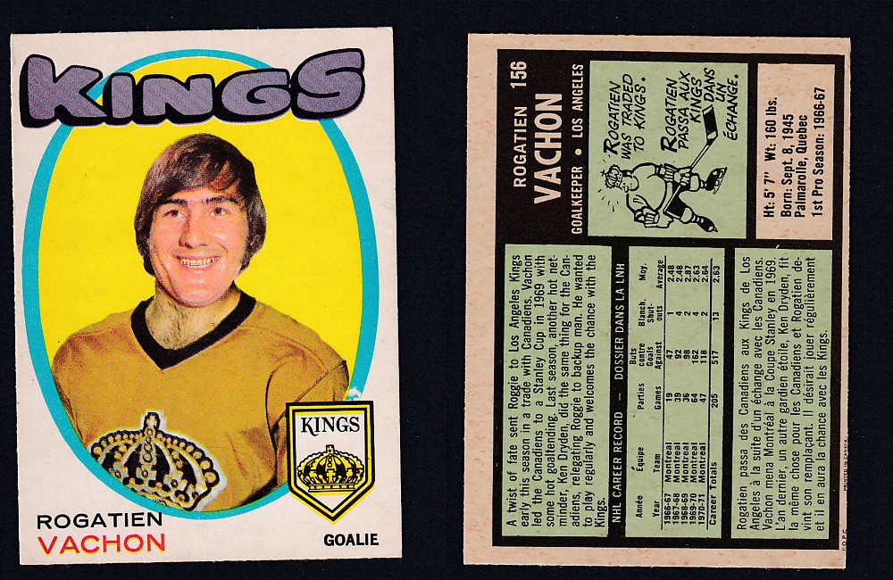 1971-72 O-PEE-CHEE HOCKEY CARD #156 R. VACHON photo 1971-72 O-PEE-CHEE HOCKEY CARD #156 R. VACHON photo