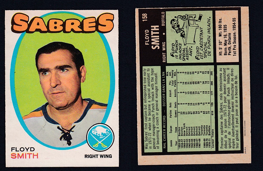 1971-72 O-PEE-CHEE HOCKEY CARD #158 F. SMITH photo 1971-72 O-PEE-CHEE HOCKEY CARD #158 F. SMITH photo