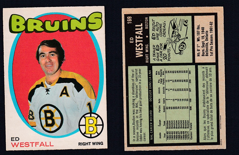1971-72 O-PEE-CHEE HOCKEY CARD #169 E. WESTFALL photo 1971-72 O-PEE-CHEE HOCKEY CARD #169 E. WESTFALL photo