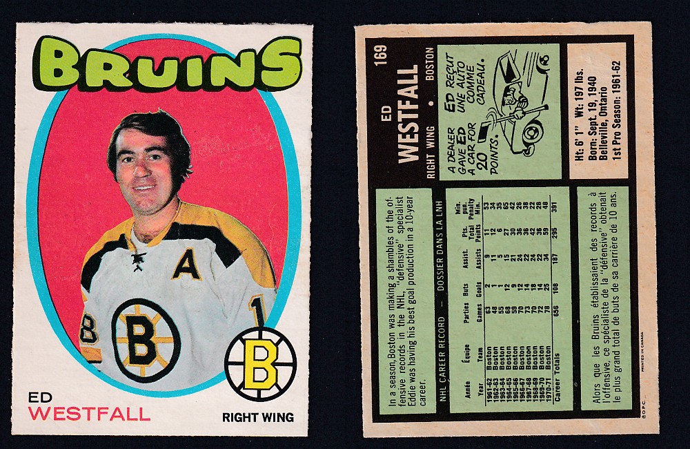 1971-72 O-PEE-CHEE HOCKEY CARD #169 E. WESTFALL photo 1971-72 O-PEE-CHEE HOCKEY CARD #169 E. WESTFALL photo