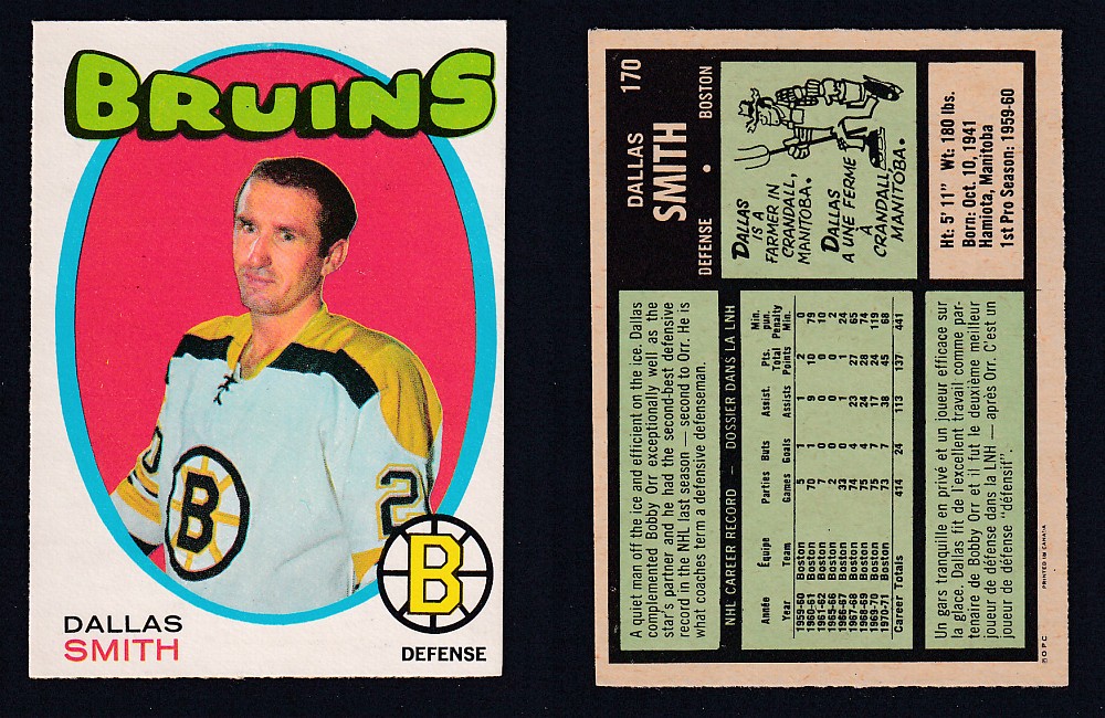 1971-72 O-PEE-CHEE HOCKEY CARD #170 D. SMITH photo 1971-72 O-PEE-CHEE HOCKEY CARD #170 D. SMITH photo
