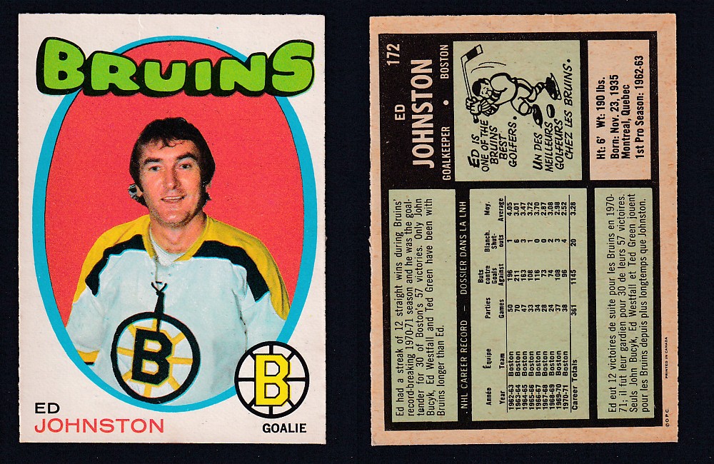 1971-72 O-PEE-CHEE HOCKEY CARD #172 E. JOHNSTON photo 1971-72 O-PEE-CHEE HOCKEY CARD #172 E. JOHNSTON photo