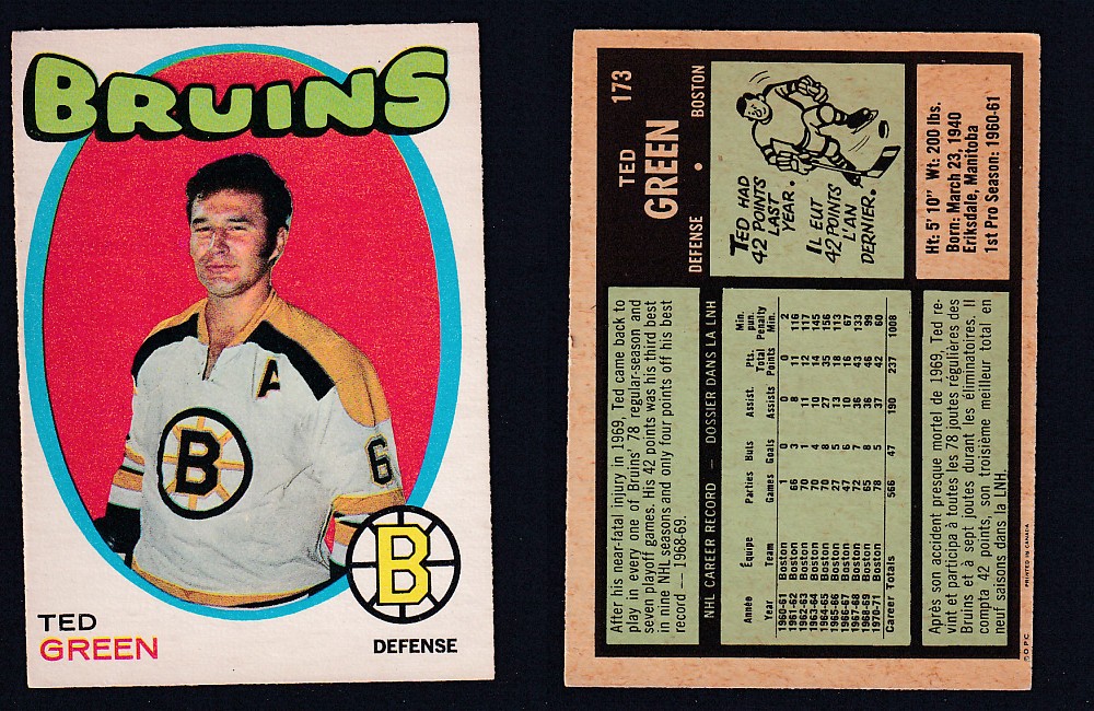 1971-72 O-PEE-CHEE HOCKEY CARD #173 T. GREEN photo 1971-72 O-PEE-CHEE HOCKEY CARD #173 T. GREEN photo