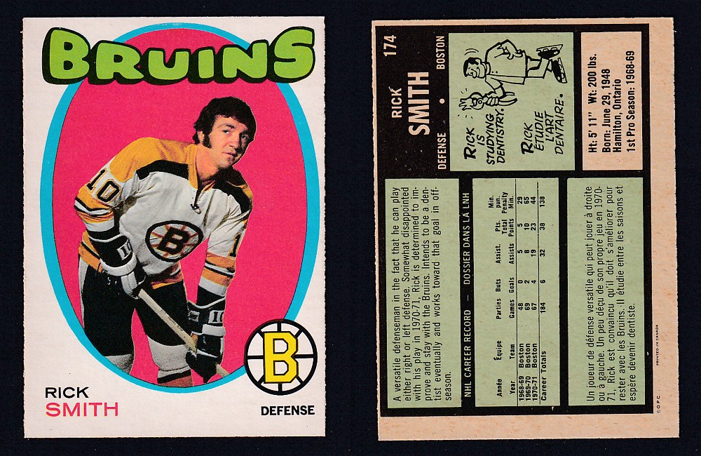 1971-72 O-PEE-CHEE HOCKEY CARD #174 R. SMITH photo 1971-72 O-PEE-CHEE HOCKEY CARD #174 R. SMITH photo