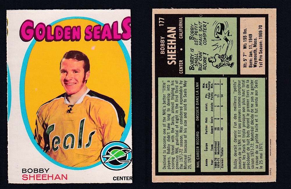 1971-72 O-PEE-CHEE HOCKEY CARD #177 B. SHEEHAN photo 1971-72 O-PEE-CHEE HOCKEY CARD #177 B. SHEEHAN photo