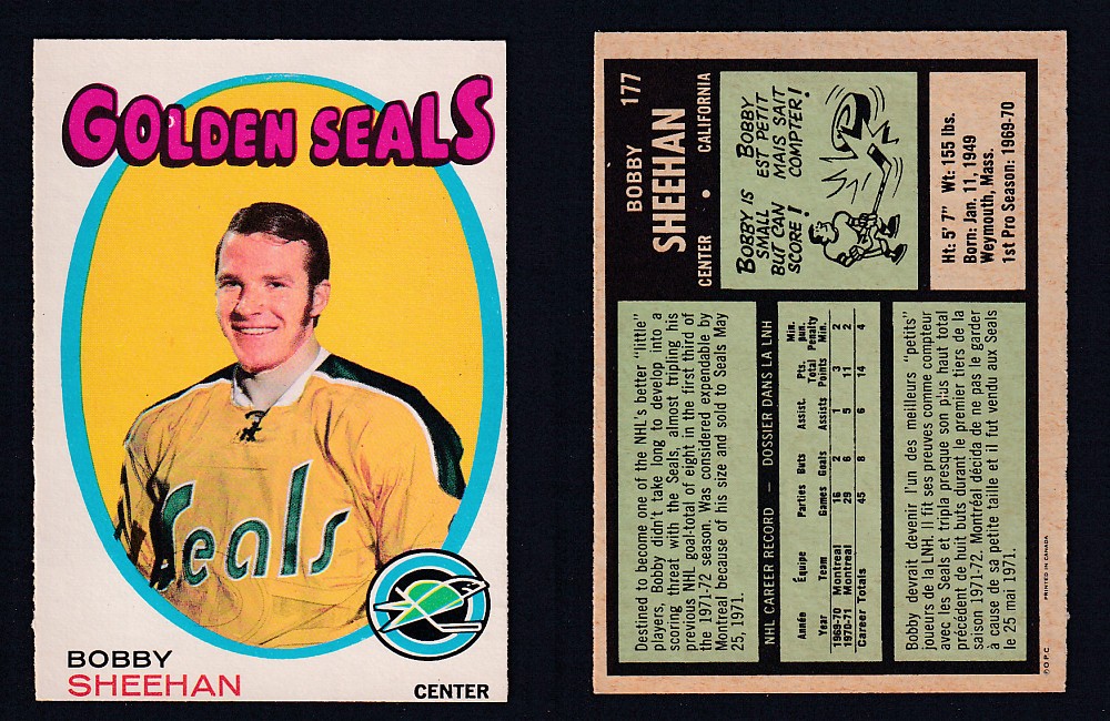 1971-72 O-PEE-CHEE HOCKEY CARD #177 B. SHEEHAN photo 1971-72 O-PEE-CHEE HOCKEY CARD #177 B. SHEEHAN photo