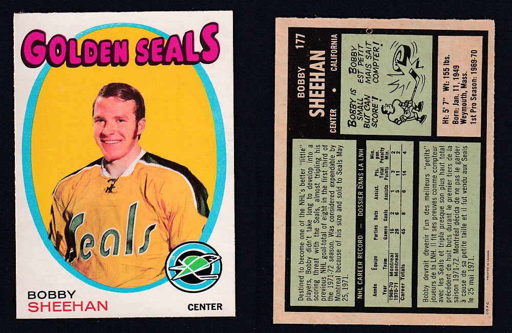 1971-72 O-PEE-CHEE HOCKEY CARD #177 B. SHEEHAN photo 1971-72 O-PEE-CHEE HOCKEY CARD #177 B. SHEEHAN photo