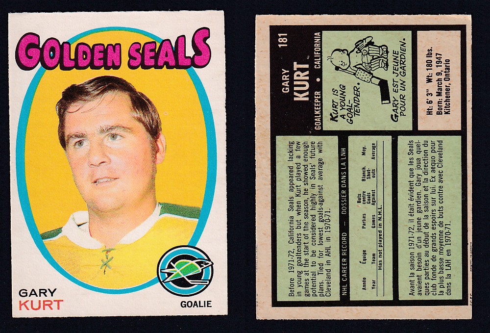 1971-72 O-PEE-CHEE HOCKEY CARD #181 G. KURT photo 1971-72 O-PEE-CHEE HOCKEY CARD #181 G. KURT photo