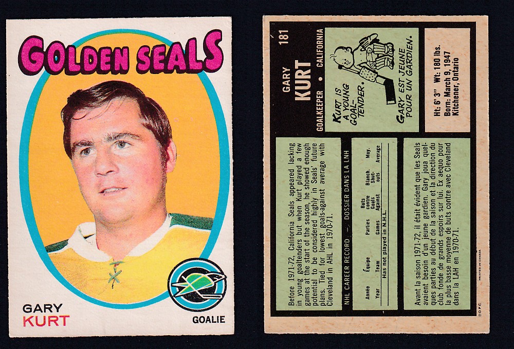 1971-72 O-PEE-CHEE HOCKEY CARD #181 G. KURT photo 1971-72 O-PEE-CHEE HOCKEY CARD #181 G. KURT photo