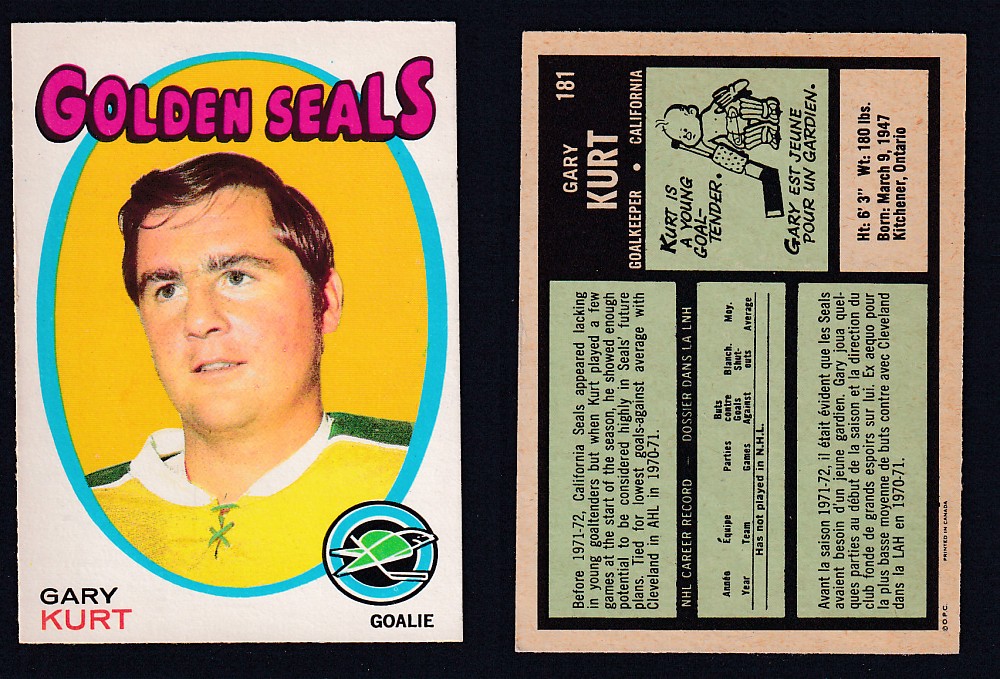 1971-72 O-PEE-CHEE HOCKEY CARD #181 G. KURT photo 1971-72 O-PEE-CHEE HOCKEY CARD #181 G. KURT photo