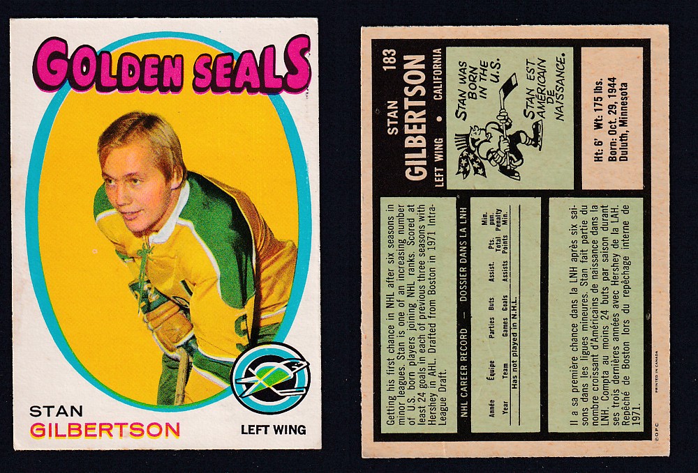 1971-72 O-PEE-CHEE HOCKEY CARD #183 S. GILBERTSON photo 1971-72 O-PEE-CHEE HOCKEY CARD #183 S. GILBERTSON photo