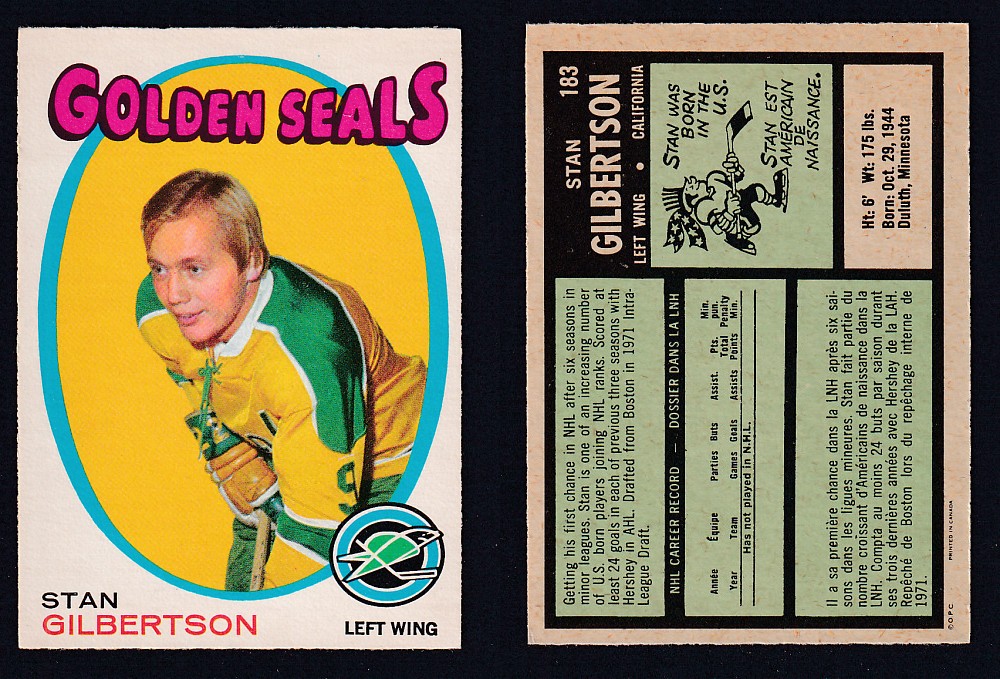1971-72 O-PEE-CHEE HOCKEY CARD #183 S. GILBERTSON photo 1971-72 O-PEE-CHEE HOCKEY CARD #183 S. GILBERTSON photo