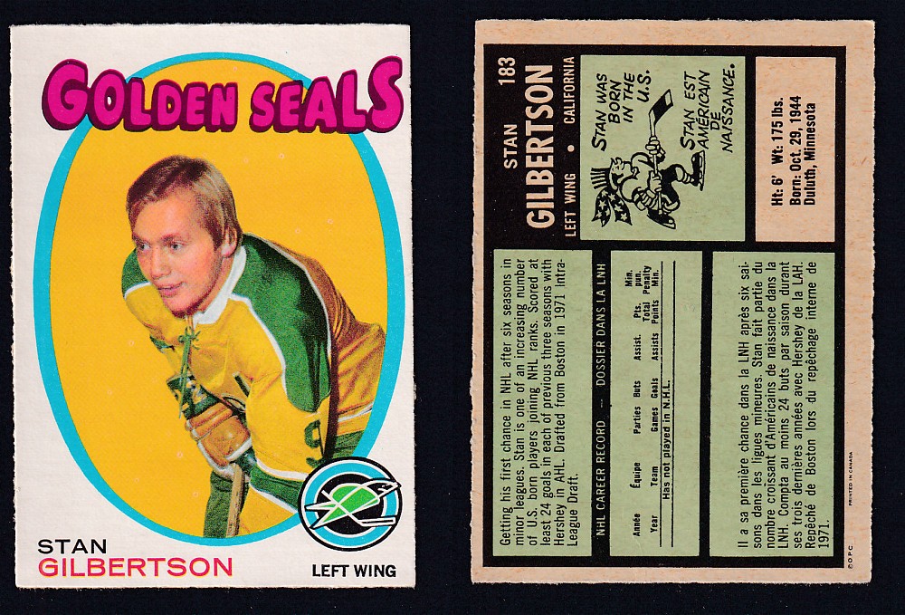 1971-72 O-PEE-CHEE HOCKEY CARD #183 S. GILBERTSON photo 1971-72 O-PEE-CHEE HOCKEY CARD #183 S. GILBERTSON photo