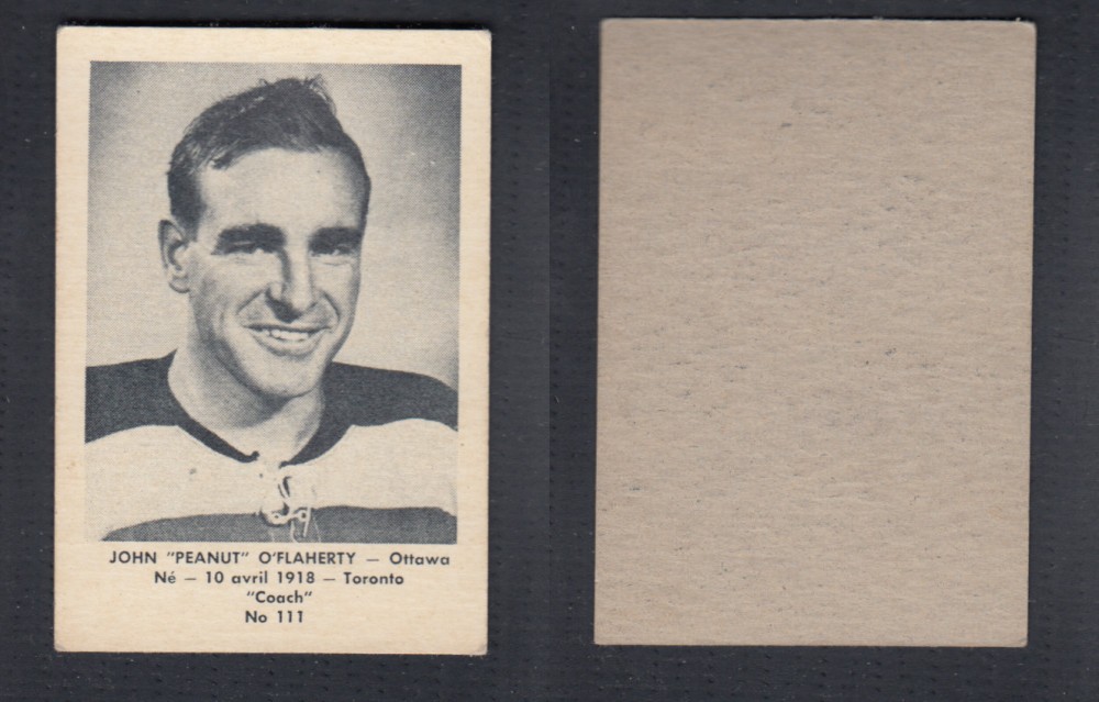 1952-53 LAVAL DAIRY UPDATE HOCKEY CARD #111 J. O'FLAHERTY photo