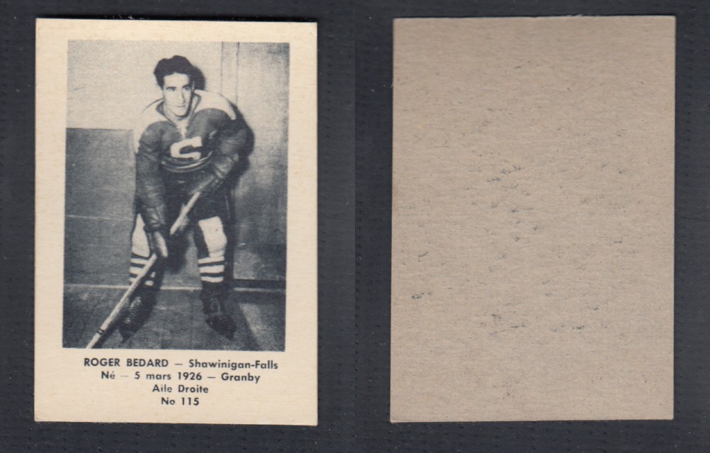 1952-53 LAVAL DAIRY UPDATE HOCKEY CARD #115 R. BEDARD photo 1952-53 LAVAL DAIRY UPDATE HOCKEY CARD #115 R. BEDARD photo